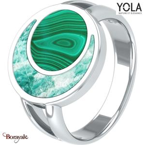 Bague  Amazonite et malachite, Collection: Féminité YOLA NATURE Taille 54