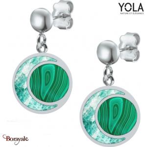 Boucles d'oreilles Amazonite et malachite Collection Féminité YOLA NATURE