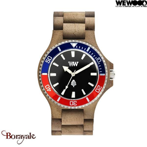Montre en bois WEWOOD DATE MB Nut Rough - cadran français 70362-740