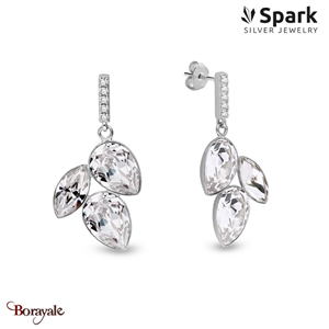 Boucles d'oreilles SPARK Silver Jewelry : Arcadia - Blanc cristal