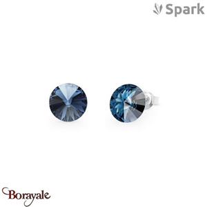 Boucles d'oreilles SPARK With EUROPEAN CRYSTALS : Sweet Candy 8mm - Bleu Bermud