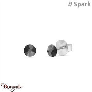 Boucles d'oreilles SPARK With EUROPEAN CRYSTALS  : Dotty - Hématite
