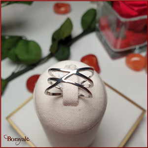 Bague argent 925° rhodié Borayale Collection : Géométrique Taille : 56