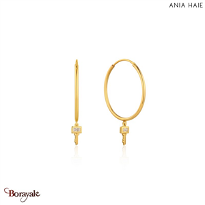 Boucles d'oreilles Ania Haie Under Lock & Key plaqué or 14 carats sur argent E03