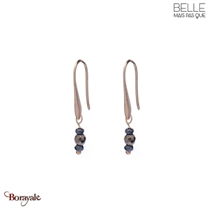 Boucles d'oreilles Belle mais pas que, Eva, Pyrite et Hématite