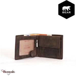 Portefeuille Bear Design en Cuir de vachette brut Brut Collection : brut
