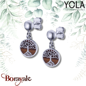 Boucles d'oreilles Yola Nature Arbre de vie Acier poli IG-553