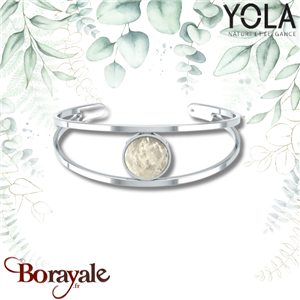 Bracelet jonc Cristal de roche, Collection: Nature et élégance YOLA