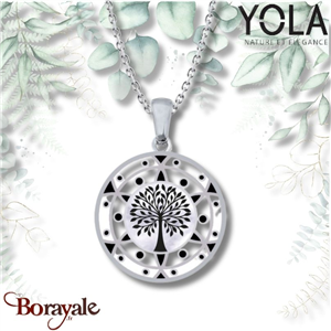 Collier Yola Nature Nacre Acier poli IP-490