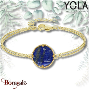 Bracelet Yola Nature Lapis Lazuli Acier plaqué IP doré IR-321