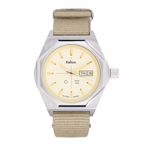Montre KELTON Octogone Champagne Nato Sable automatique Homme 9124252