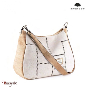 Sac épaule et main MONTADO en liège naturel, made in Portugal Femme 3011-NATBLAN