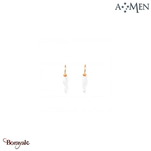 Boucles d'oreilles Amen Bijoux Porte Bonheur Argent 925° rhodié rose de haute qu