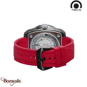 Bracelet de montre Tacs Watch caoutchouc rouge FKM 24 mm – Style AVL II Homme