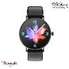 Montre TEKDAY Ronde connectée New 2025 unisexe boîtier argent, silicone noir 656