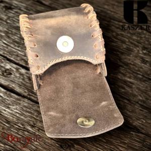 Poche ceinture Kaszer Oregon en cuir de vachette pleine fleur marron naturel