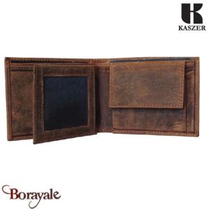 Portefeuille Italien Kaszer collection Oregon en cuir de vachette brut 514104-MC