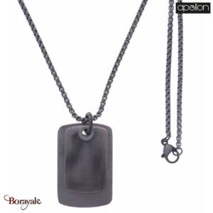 Collier Acier inoxydable noirci, Collection: homme APOLLON