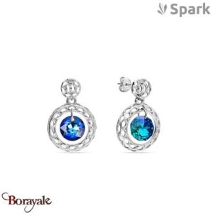 Boucles d'oreilles SPARK With EUROPEAN CRYSTALS  : Ajour Circle - Bleu Bermudes
