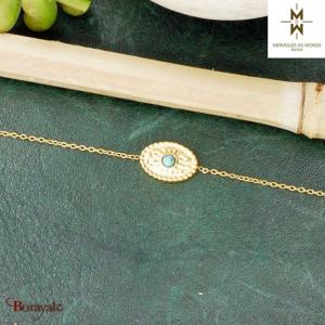 Bracelet en Acier doré Merveilles du monde