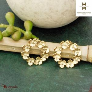 Boucles d'oreilles en acier doré  Merveilles du monde
