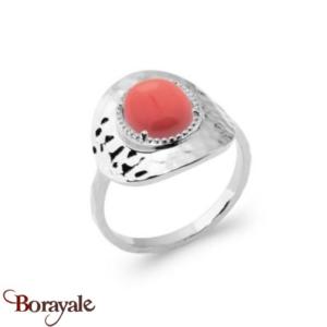 Bague argent 925° rhodié Collection : Cornaline Taille : 54