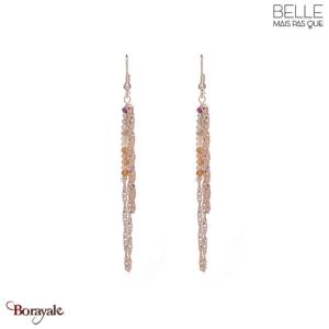 Boucles d'oreilles Belle mais pas que, Alya, Doré et tourmaline multi