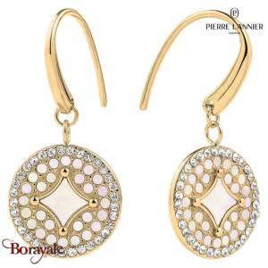 Boucles d'oreilles Tessera Pierre Lannier BJ27A2211 acier poli de couleur or