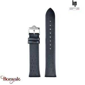 Bracelet de montre Lip Noir lisse perforé 20 mm 675417