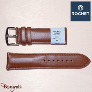 Bracelet de montre Rochet , New York de couleur : marron, 22 mm