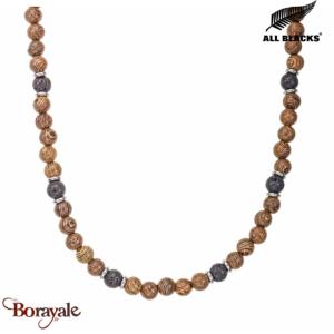 Collier All Blacks bijoux Homme Bois, pierre de lave, acier 682441