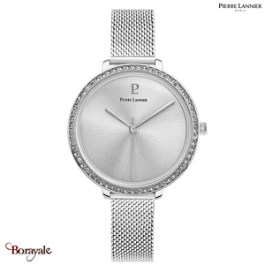 Montre PIERRE LANNIER Collection COUTURE argenté milanais Femme
