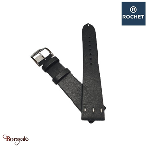 Bracelet de montre Rochet , Pineapple de couleur : noir, 16 mm