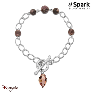 Bracelet SPARK Silver Jewelry : Rhodonite - Rose