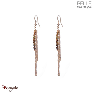 Boucles d'oreilles Belle mais pas que, Alya, Doré et tourmaline beige