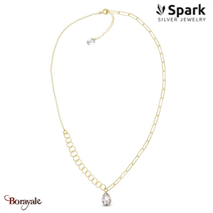 Collier Spark Baroque cristal autrichien sur argent doré G0274W