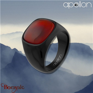 Bague Agate rouge Noir Apollon homme