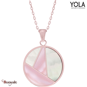 Collier Nacre blanche et rose Collection Art déco YOLA NATURE