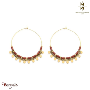Boucles d'oreilles en Acier doré Merveilles du monde