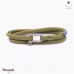 Bracelet PIG & HEN Salty Slim Vert roseau Acier Taille : L (20cm)