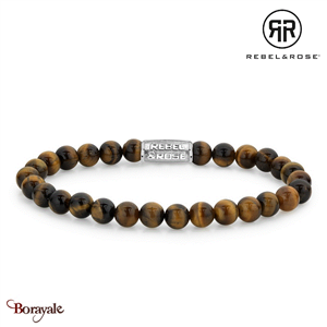 Bracelet Rebel & Rose 6 mm Œil de tigre brillant