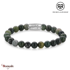 Bracelet Rebel & Rose 8 mm Agate mousse