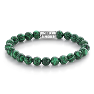 Bracelet Rebel & Rose Vert Malachite - 8mm M, Homme RR-80080-S-M