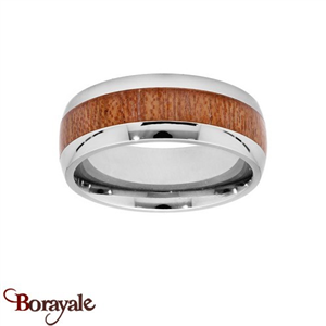 Bague THABORA Homme acier et bois acier Taille 66