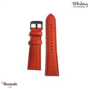 Bracelet TEKDAY Interchangeable Cuir rouge, boucle noire