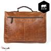 Cartable Bear Design en Cuir de vachette Cognac - marron