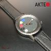 Montre AKTEO Art - Peinture 5 taches 38 mm noire ronde APe06