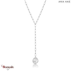 Collier Ania Haie Métal Crush argent 925° plaqué rhodium de haute qualité N017-0