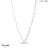 Collier Ania Haie Chain réaction argent 925° plaqué rhodium de haute qualité N02
