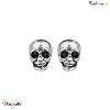 Boucles d'oreilles Thabora homme crâne noir T117929